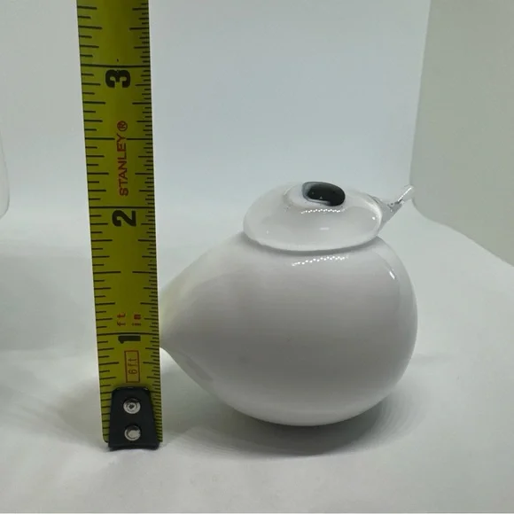 Oiva Toikka Glass Bird Puffball by Iittala Finland Finnish Sculpture White Small